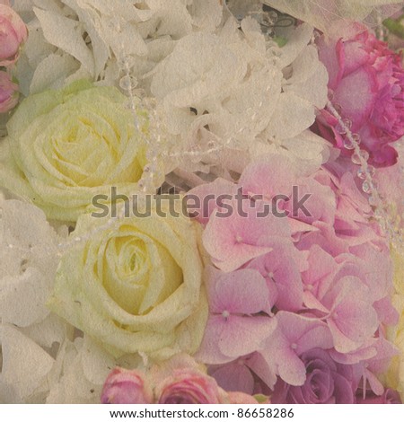 stock photo vintage wallpaper background with wedding s bouquet of rose