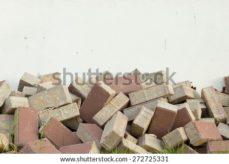 Some  of  Cement Block , Cement Brick  too many on the white background