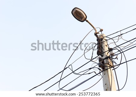 Electric wire on the pole