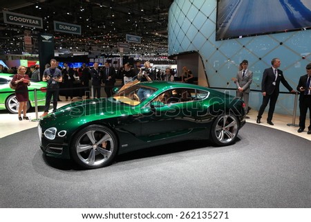GENEVA, MARCH 3:A Bentley EXP 10 Speed 6 Concept car on display at 85th international Geneva motor Show at Palexpo-Geneva on March 3, 2015 at Geneva, Switzerland.