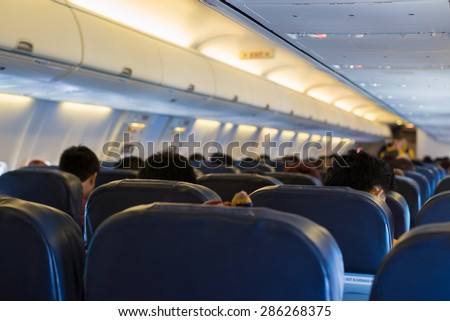 Blurred inside airplane
