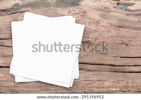 White tissue paper on wooden table