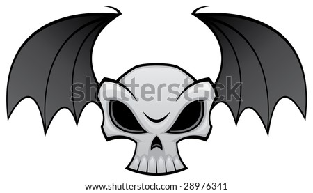 skull wings tattoos. clips bat wing tattoos