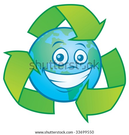 cartoon earth recycle. stock vector : Vector cartoon