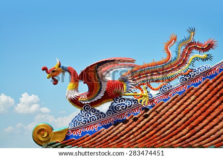 Swan statue Chinese style The sharps Cathedral of Attractions in Thailand