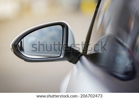 side rear-view mirror on a modern car