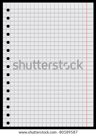 notebook paper on black background