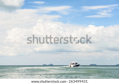 Boat running in the sea.