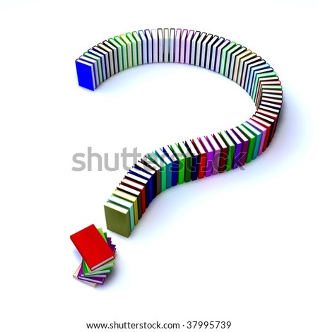 L'analyse de mauvaise foi d'ac42 - Page 15 Stock-photo-rendered-image-of-a-question-mark-of-colorful-books-isolated-on-white-background-37995739