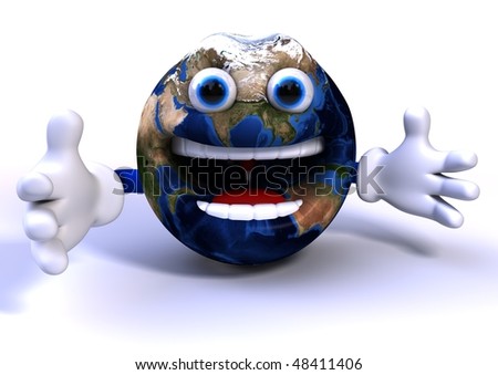 cartoon earth images. stock photo : Cartoon earth 3d