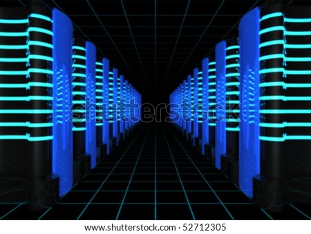 computer server farm abstract
