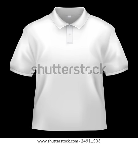 polo shirt outline. stock photo : White polo shirt