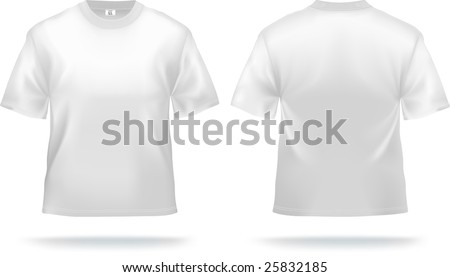 t shirt template back and front. stock vector : White T-shirt