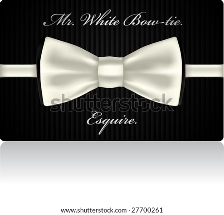 stock vector White bowtie in sample business card design