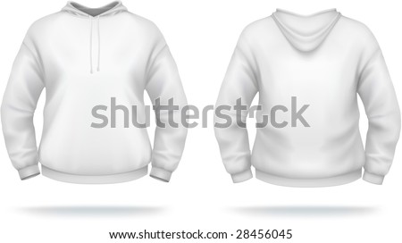 sweatshirt vector template. stock vector : White hoodie