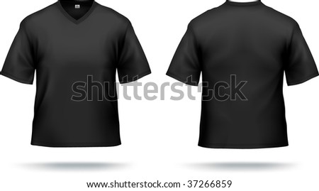 tee shirt design template. stock vector : Black T-shirt