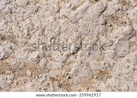 Closeup of a dry sandy soil