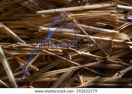 Recreation of the famous adage of the difficulty of finding a needle in a haystack.