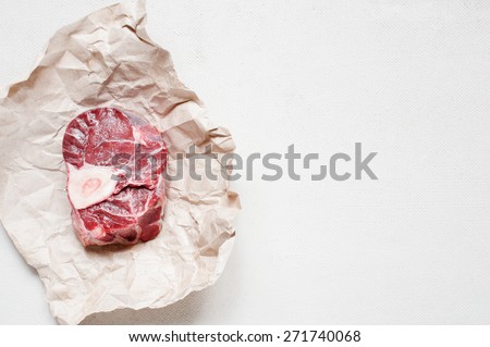 Raw meat on the table