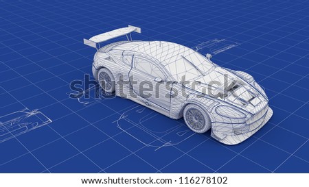 Blueprint Race Car. Part of a series.