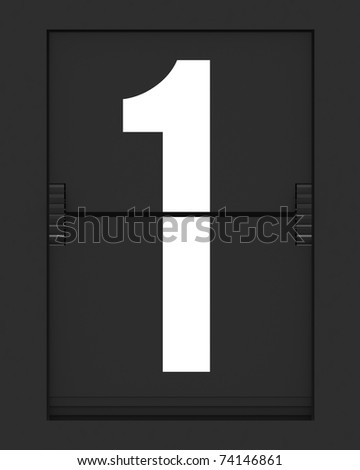 stock photo : Number from a split flap mechanical board. 3D render and part of a series.