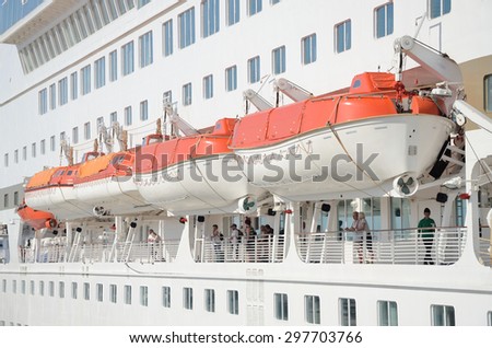 Cruise ship of Celestyal Cruises Line  in the port of Rhodes on June 3, 2015.