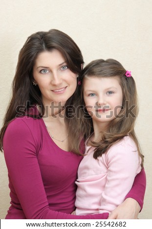 Beautiful mum and daughter