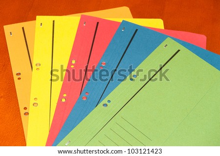 Bunch of colorful filling folders
