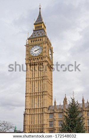 The bell Big Ben, housed within the clock tower officially named Elizabeth Tower in London, United Kingdom.