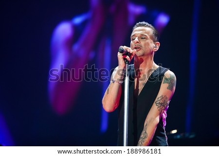 ZAGREB, CROATIA - MAY 23, 2013: Depeche Mode performing in Arena Zagreb during The Delta Machine Tour.