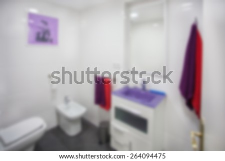 Small modern white bathroom. Post processed with blur filter.