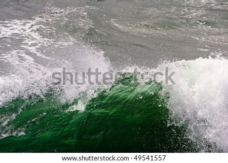 Green wave in the Atlantic ocean