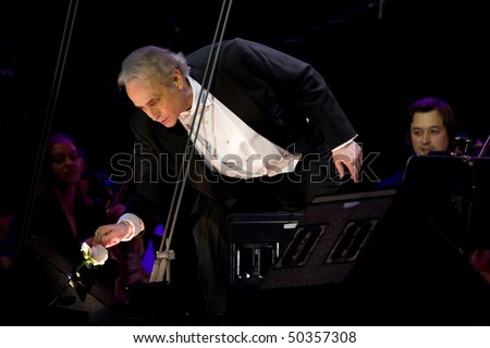 ZAGREB, CROATIA - DECEMBER 19: Famous opera singer jose Carreras singing at concert \