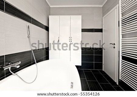 modern bathroom black tiles