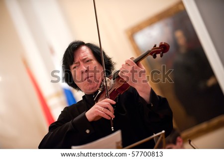 ZAGREB, CROATIA - MAY 23: Famous Russian violin player Maxim Fedotov performs at \