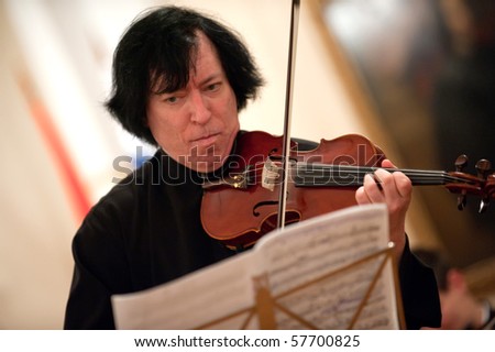 ZAGREB, CROATIA - MAY 23: Famous Russian violin player Maxim Fedotov performs at \