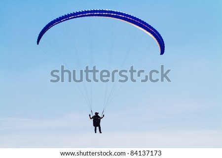 ZAGREB, CROATIA - SEP 3: Parachutist jumps on Zagreb Air Show 2011 on Sep 3, 2011 in Zagreb, Croatia.