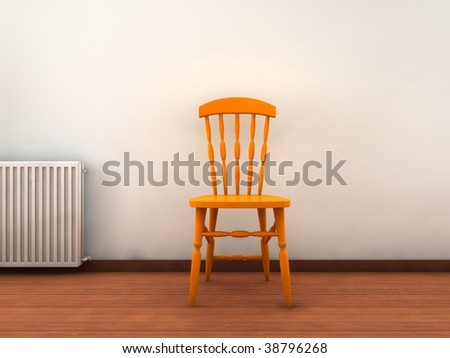 Chair to face a blank wall - with radiator on left side