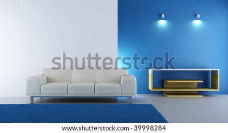 Living Room Setting - white couch to face a blank wall