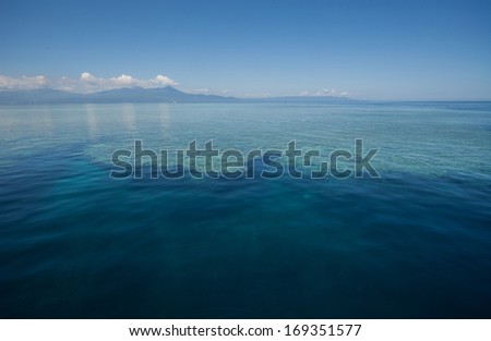 Tropical sea and coral reef drop off. Indonesia
