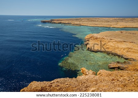 Red Sea coast in the Ras Muhammad National Park. Egypt