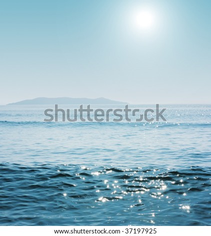 Cool blue sea and sun