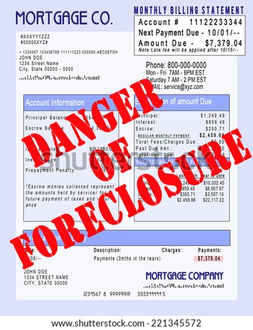MORTGAGE PAYMENT STATEMENT - SOME STAMPED WITH RED INK, PAID IN FULL, PAST DUE,, PLAIN PAYMENT AND DANGER OF FORECLOSURE (faux invoice)