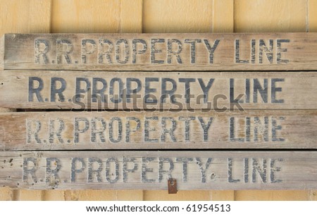 Old Railroad Property Line boundary posts in Laws, California