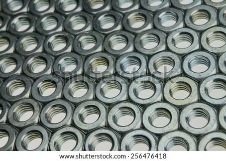 Metallic large size bolts pattern and background
