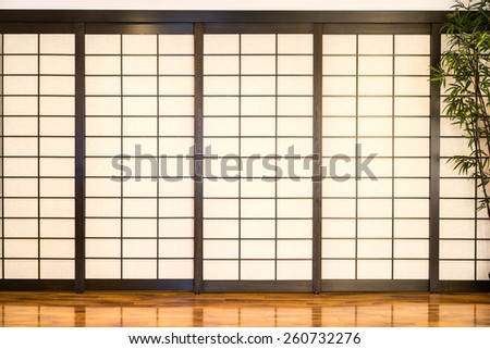 Japanese Screens with Bamboo