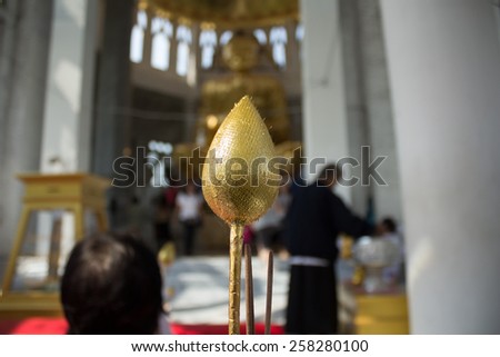 Golden Lotus in Buddha Temple, Thailand