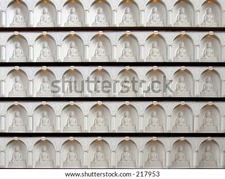 Wall of Buddhist Temple - wall of the interior of the temple