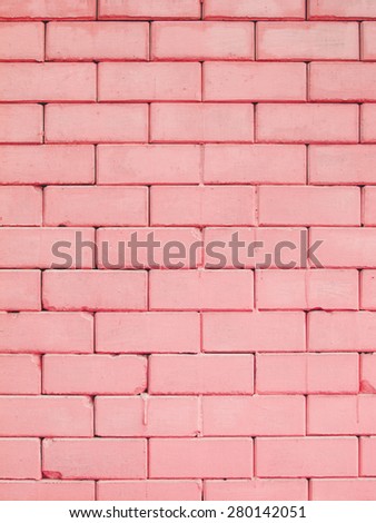 Red rectangle brick wall, colorful and pastel background. Look like candy