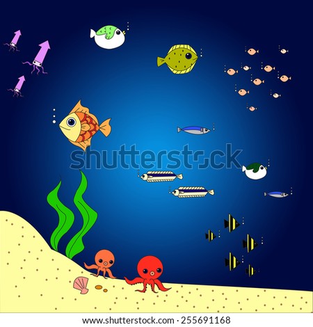 underwater with animal